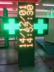 Outdoor waterproof LED Pharmacy Cross led display sign p16 ​rgb for farmacia