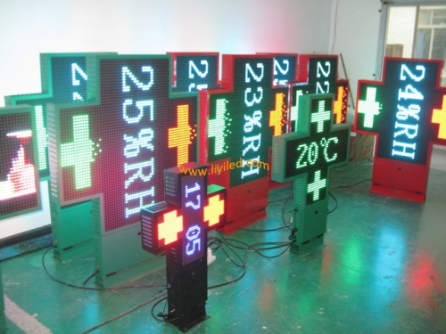 hd full color P16 LED pharmacy cross sign Asynchronous outdoor