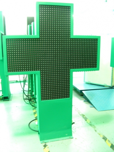 Green LED pharmacy cross display RF wireless 3d programale led sign pharmacy