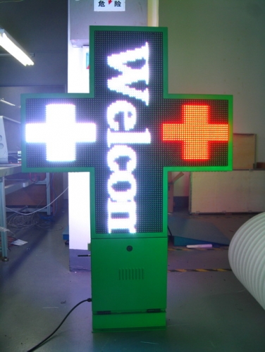 P10 full color pharmacy cross display progarmmable cross led Iron / Aluminum