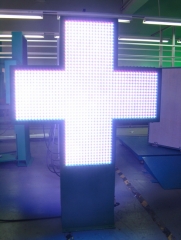 3d led pharmacy cross display tricolor Outdoor p16 double sides