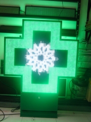 outdoor Led Pharmacy Cross Sign RGB full color Led advertising displays