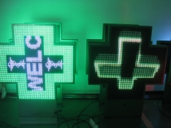 LED cross sign P16 double side full color 3D pharmacy led  sign