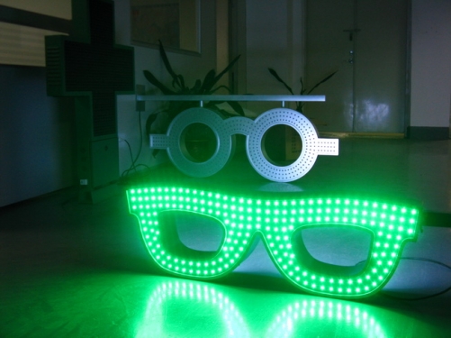 waterproof LED glass sign high bright neon led optical glasses sign