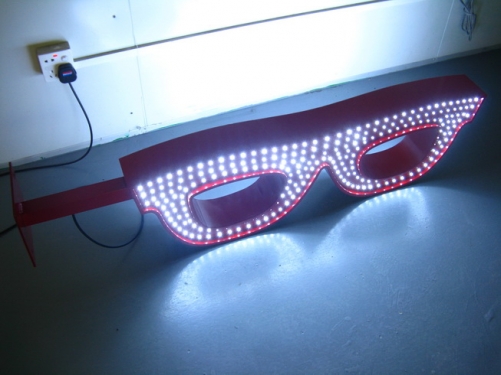 outdoor advertising logo sign for glasses shop , LED neon sign board