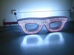 outdoor advertising logo sign for glasses shop , LED neon sign board