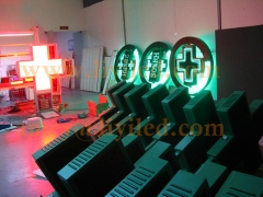 Round pharmacy led cross programmable led farmacia cross sign outdoor P16