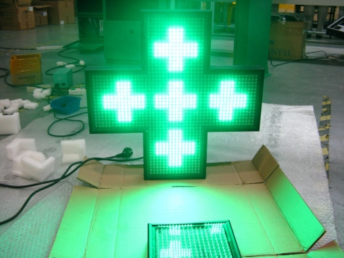 LED pharmacy cross 500 single color P10 indoor