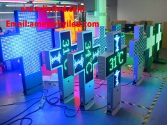 3D double side led pharmacy cross display outdoor waterproof WIFI China manufacturer