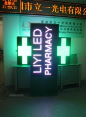 LED pharmacy cross 1300 double color P10