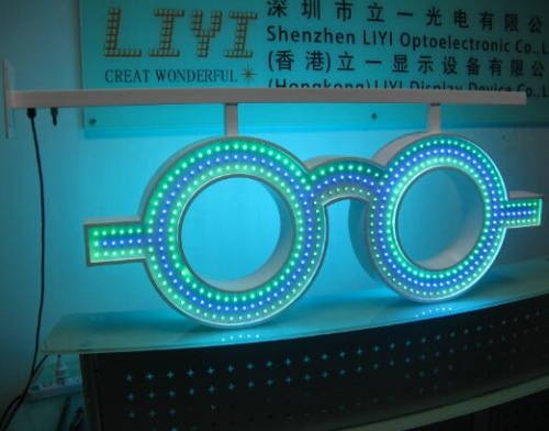 LED glass sign,led optical sign with arms
