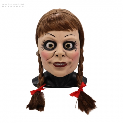 跨境影视人物道具安娜贝尔面具鬼娃头套