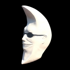 白色月亮头套月亮人面具