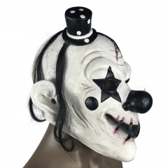 万圣节恶魔小丑乳胶面具狂欢节恐怖鬼屋恶魔星星眼小丑鬼脸面具