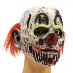 万圣节小丑面具假面舞会恐怖头套魔鬼流血乳胶面具