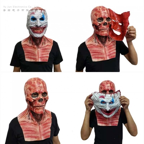 Double-faced Skeleton Horror Full Mask