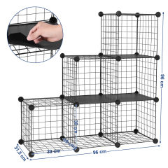 Grid shelf  Wire mesh storage cabinet shelves 6 folds