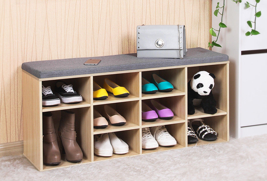 shoe rack with seating cushion
