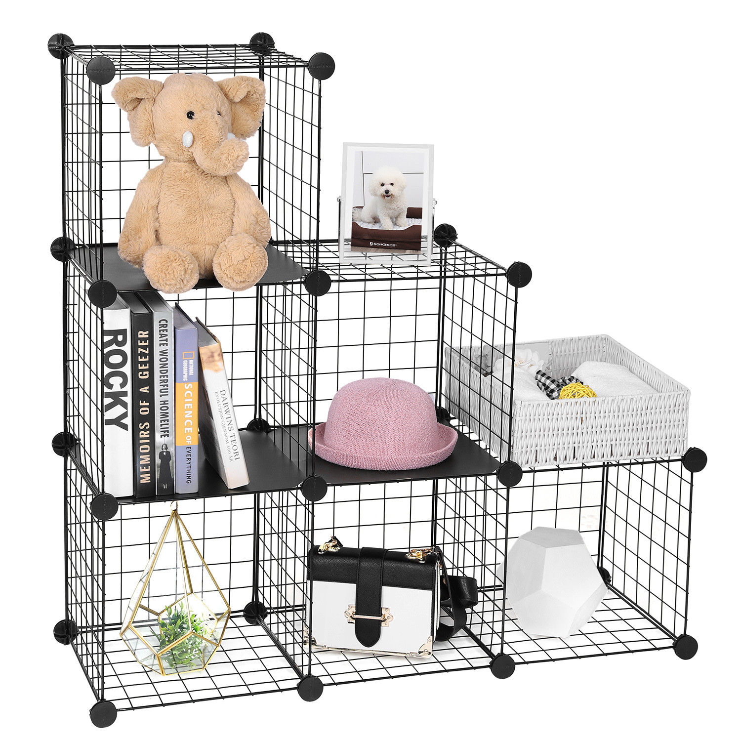 grid shelf Wire mesh storage shelves 6 folds