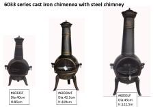 Cast iron chimenea with steel chimney