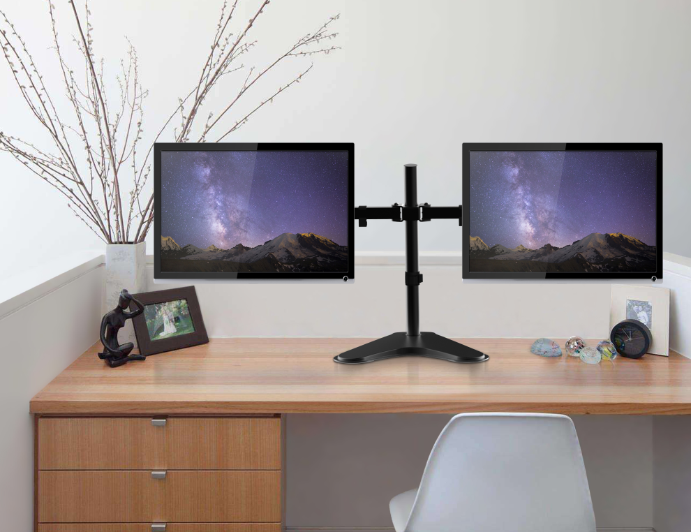 TV monitor holder, 2 compartment monitor holder, monitor holder