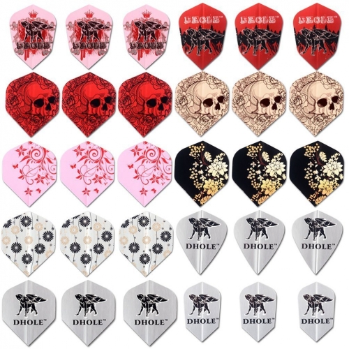 CUESOUL Mixed Shape Metallic Darts Flights,Set of 30 Pieces