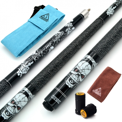 CUESOUL ROCK II 58" Black Pool Cue Stick-19/20/21 oz