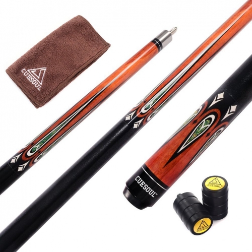 CUESOUL 58" CSBK003 19oz Full Maple Pool Cue Stick with Joint Protector/Shaft Protector and Cue Towel