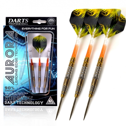 CUESOUL AURORA 21/23/25g Steel Tip Tungsten Dart Set with Golden Titanium Nitride Coating