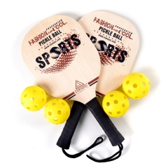 CUESOUL Basswood Pickleball Paddle Bundle (Set Includes 2 Paddles & 4 Balls)