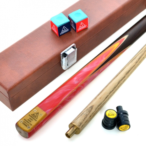 CUESOUL 57 "2 Stück Joint Snooker / Pool Queue Hand-Spliced mit Kunstleder Cue Case