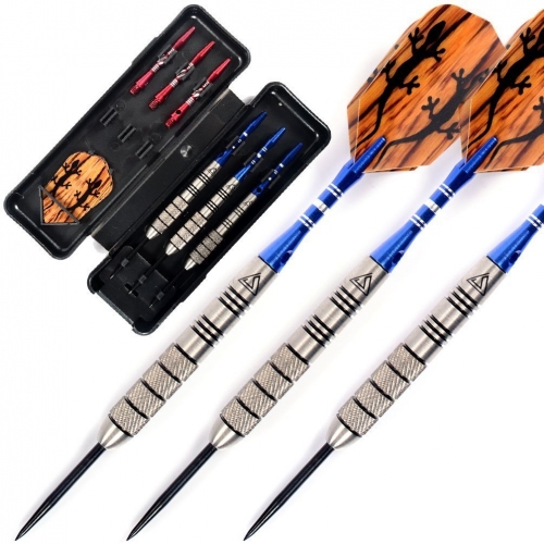 CUESOUL Dartpfeile mit 95 % Wolfram-Stahlspitze und schwarzer Dartbox – 30 g/28 g/26 g/25 g/24 g/22 g