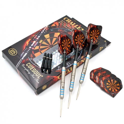 CUESOUL  22/24/26 Grams Tungsten Steel Tip Darts Set with Straight Barrel-Challenge  Series