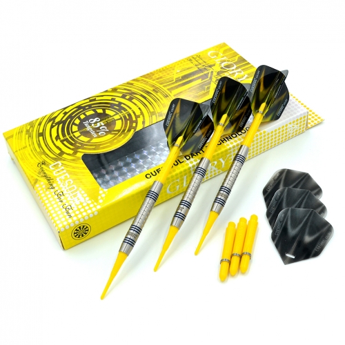 CUESOUL GLORY 85% Tungsten 16g Soft Tip Dart Set with Yellow Shafts