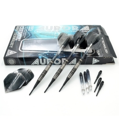 CUESOUL AURORA 18g CSAR-N2108 Soft Tip Tungsten Dart Set with Black Titanium Nitride Coating