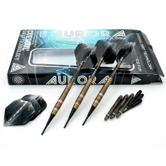 CUESOUL AURORA 18g Soft Tip Tungsten Dart Set, líneas marrones