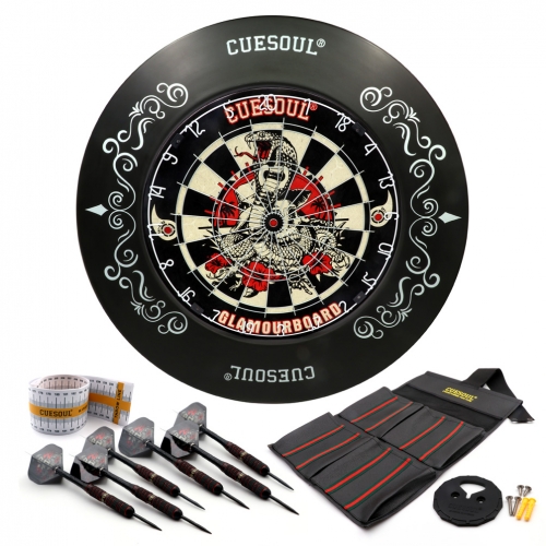 CUESOUL GLAMOURBOARD TRI-EYES 18"*1-1/2" Official Size Sisal Bristle Dartboard,with Dartboard Surround