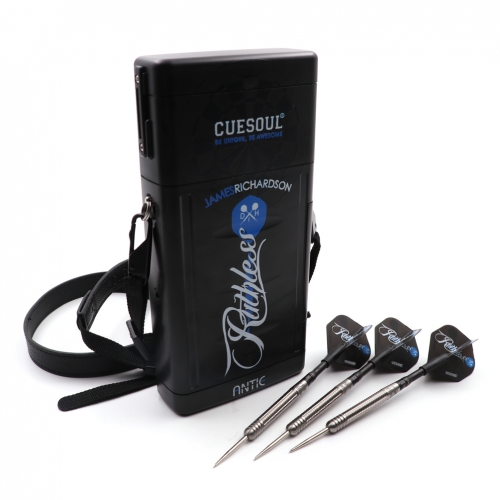 CUESOUL James Richardsond  25g 90% Wolfram Dart Set mit TERO Flight, verpackt in ANTIE Hard Dart Case