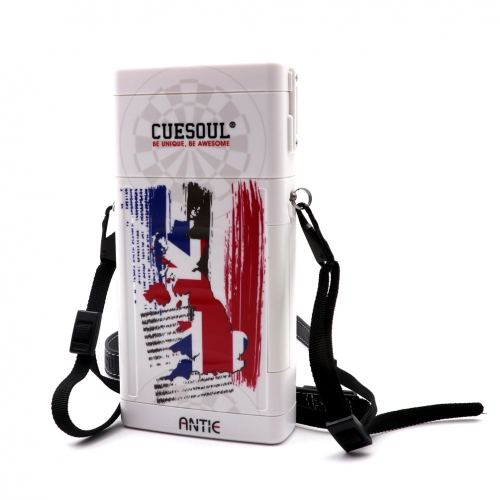 CUESOUL ANTIE Hard Dart Case,Holds 6 Steel Tip Darts/Soft Tip Darts & Extra Accessories,with The Union Flag Design,Durable Use