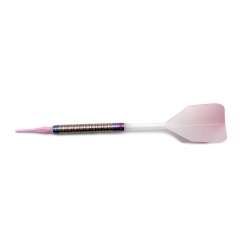 CUESOUL PINK GEM STONE 20g Soft Tip 90% Tungsten Dart Set with Uniformity Titanium Coated and Gradient Color ROST Flights