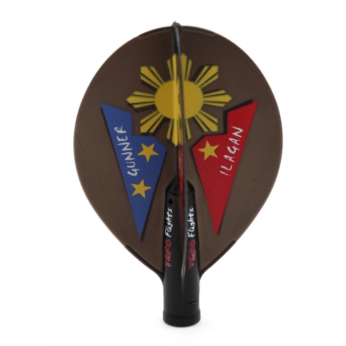 CUESOUL TERO AK4 Dart Flights LOURENCE ILGLAN 'The Gunner' in Teardrop Shape ,Set of 3 pcs