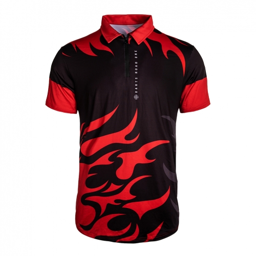 CUESOUL DARTS ROAD ONE Breathable Dart Shirt Dart Jersey Can be Personalised for Teams Dart Shirt Red Flame