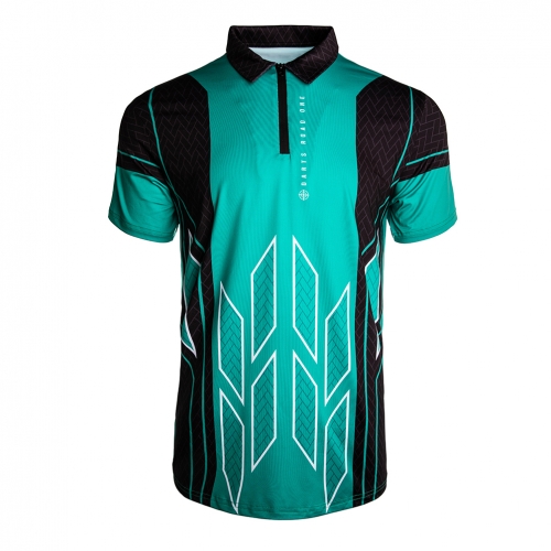 CUESOUL DARTS ROAD ONE Breathable Dart Shirt Dart Jersey Can be Personalised for Teams Dart Shirt Balck and Green