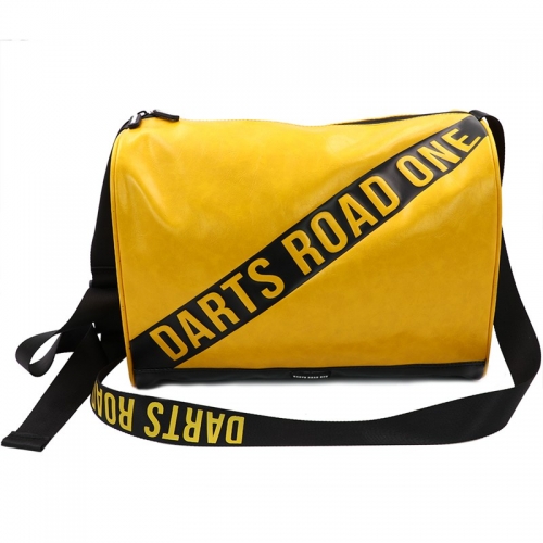 CUESOUL DARTS ROAD ONE Oil Wax PU Leather Gym Duffle Weekender Bag with Adjustable Shoulder Strape