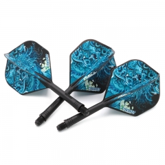 CUESOUL ROST Integrated Dart Shaft and Flights Standard Shape,with Four Mythological Symbols Design,Set of 3 pcs