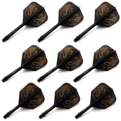 CUESOUL 3 Sets Integrated Dart Shaft and Flights,Dart Shaft Length 21mm/28mm/33mm-Big Wing Shape