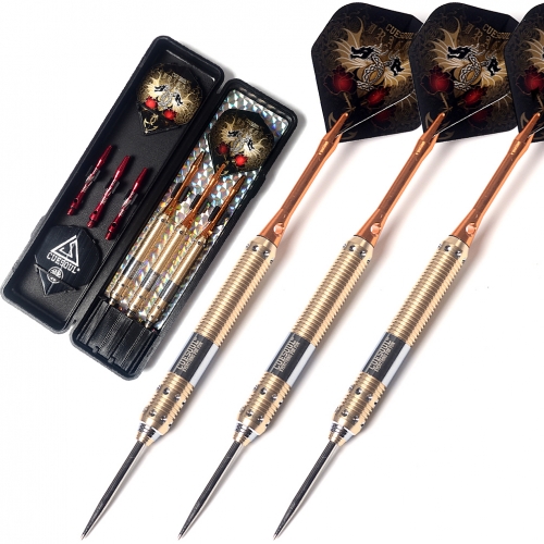 CUESOUL Dragon Fashionable 21/23/25g Gram Brass Steel Tip Darts WIth Black Dart Case