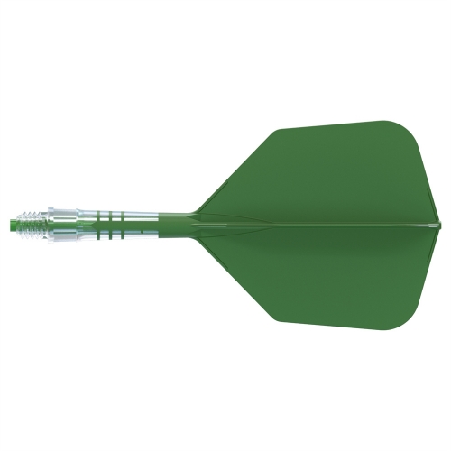 CUESOUL ROST T19 Carbon Integrated Dart Shaft and Flight Big Wing Shape-Dark Green Flight with Green Shafts