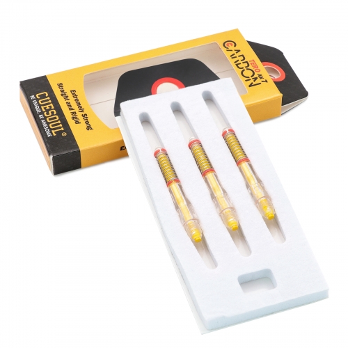 CUESOUL TERO AK7 Carbon Dart Shafts/Stem Built-in Spring Telescopic,Set of 3 pcs-Yellow