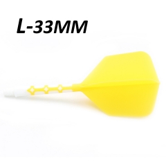 Yellow Flight&White Shaft-Length 33mm-L